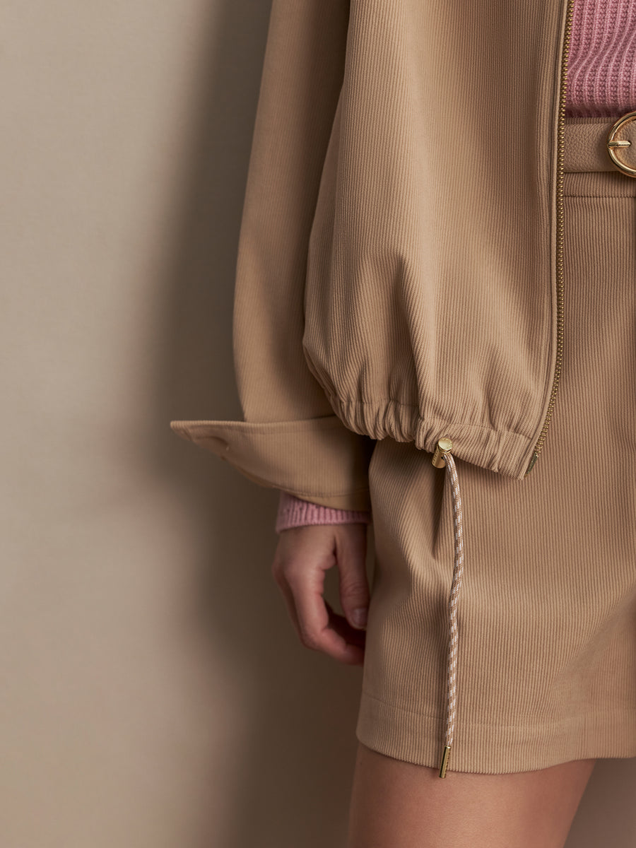 Nadina Blouson Jacket in Light Taupe
