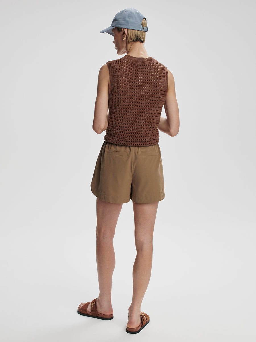 Nila Mid Rise Short 3.5" in Taupe Stone
