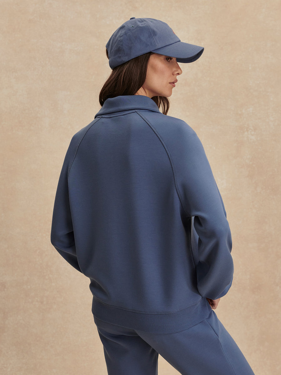 Selene Half Zip Sweater in Bijou Blue