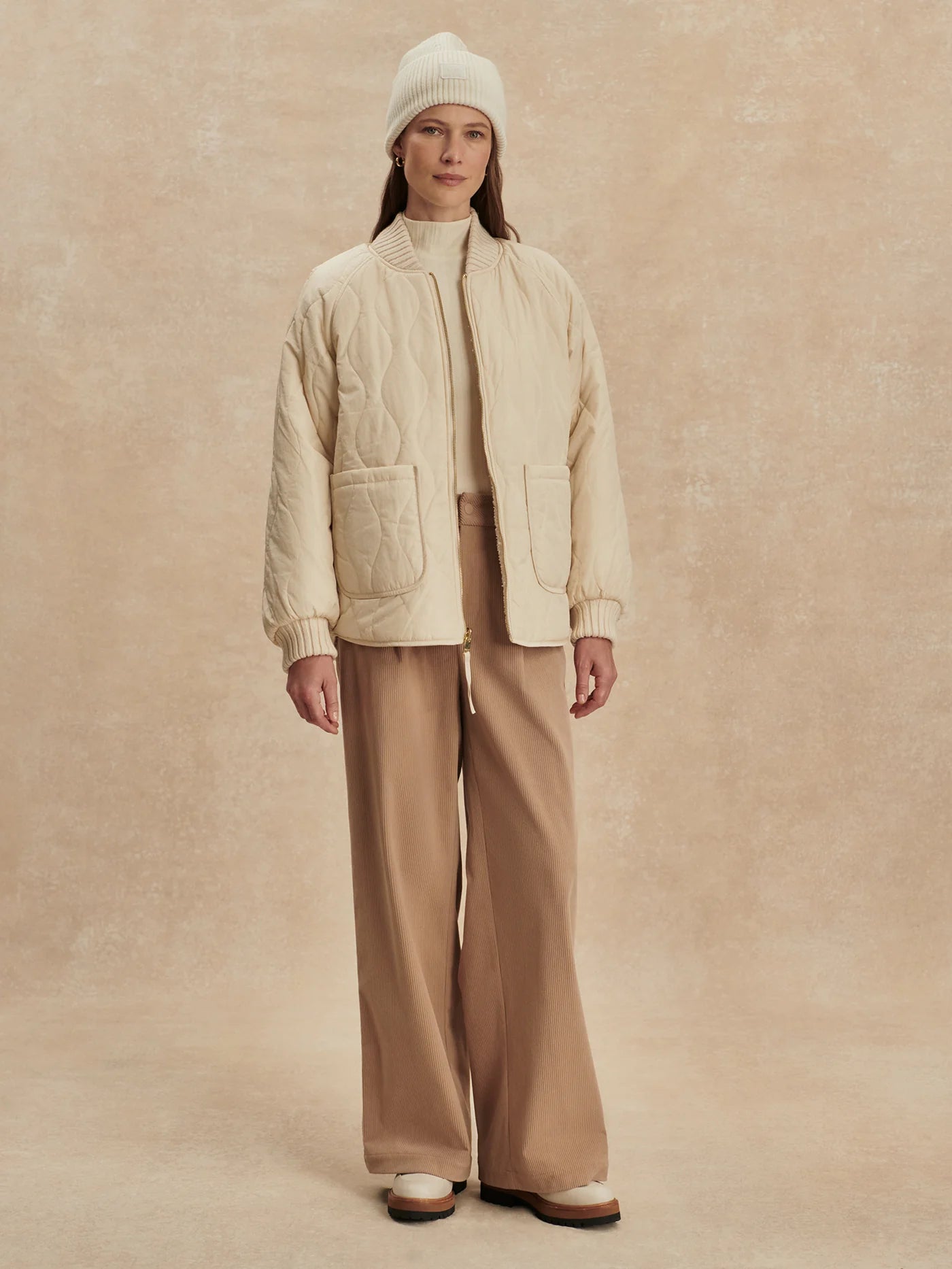 Serina Reversible Quilt Jacket in Sandshell