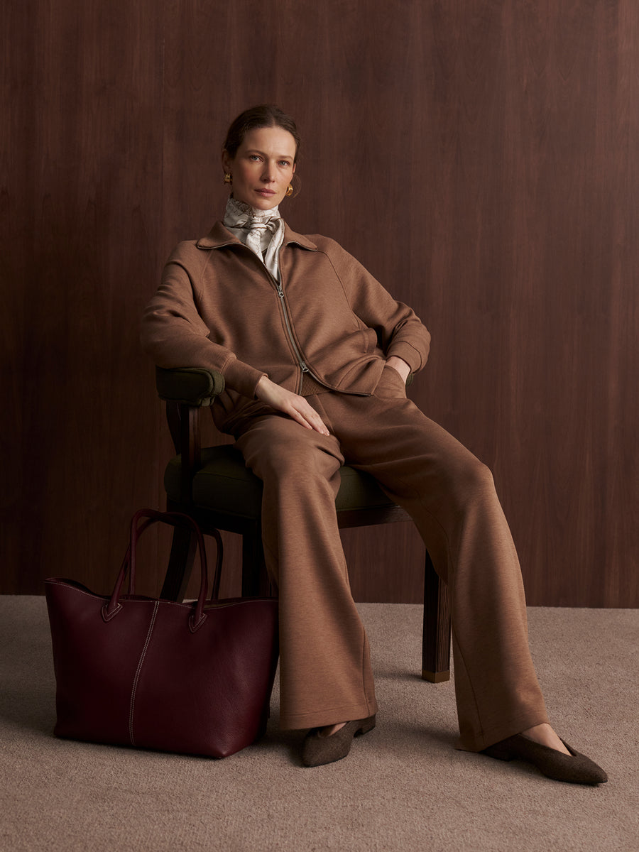 The Extra Wide Leg Pant 32" in Golden Bronze Marl