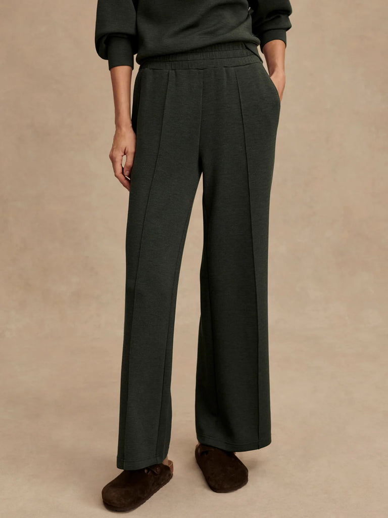 The Wide Leg Pant 30" in Olive Marl