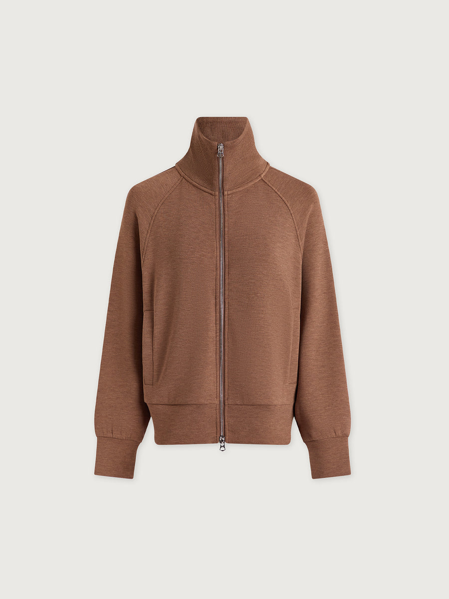 Tyde Zip Through Sweatshirt in Golden Bronze Marl