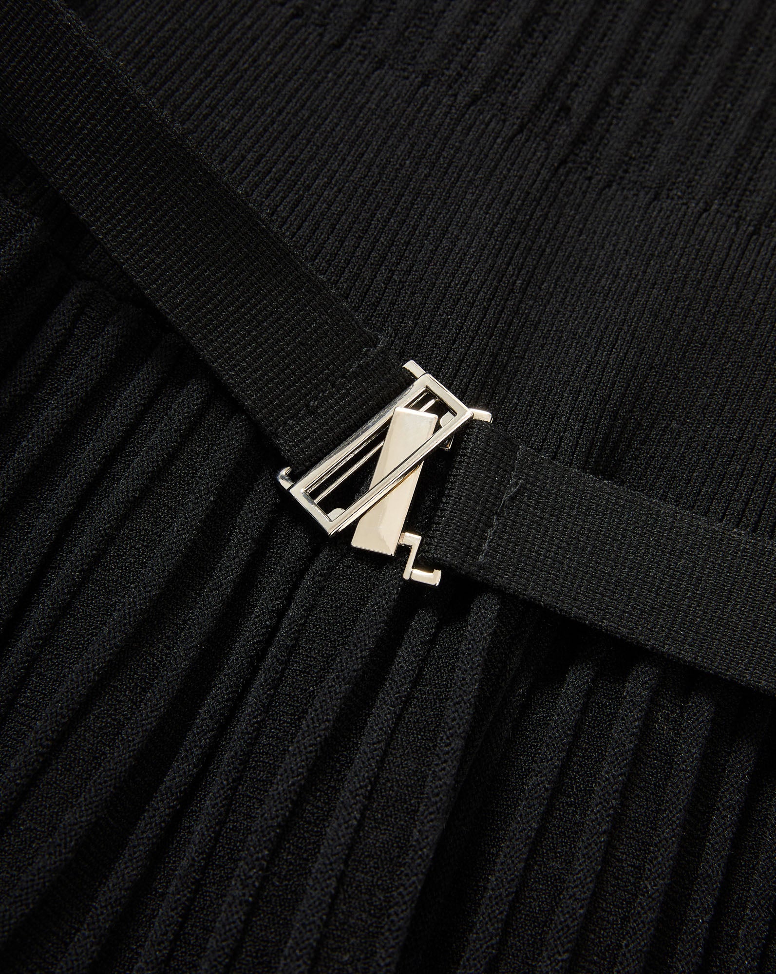 Elthea Belted Midi Dress in Black
