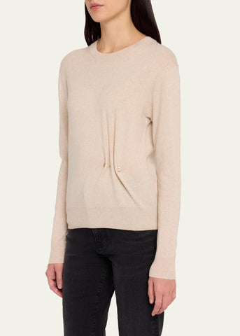 Frankie Brooch Pullover in Oatmeal Melange