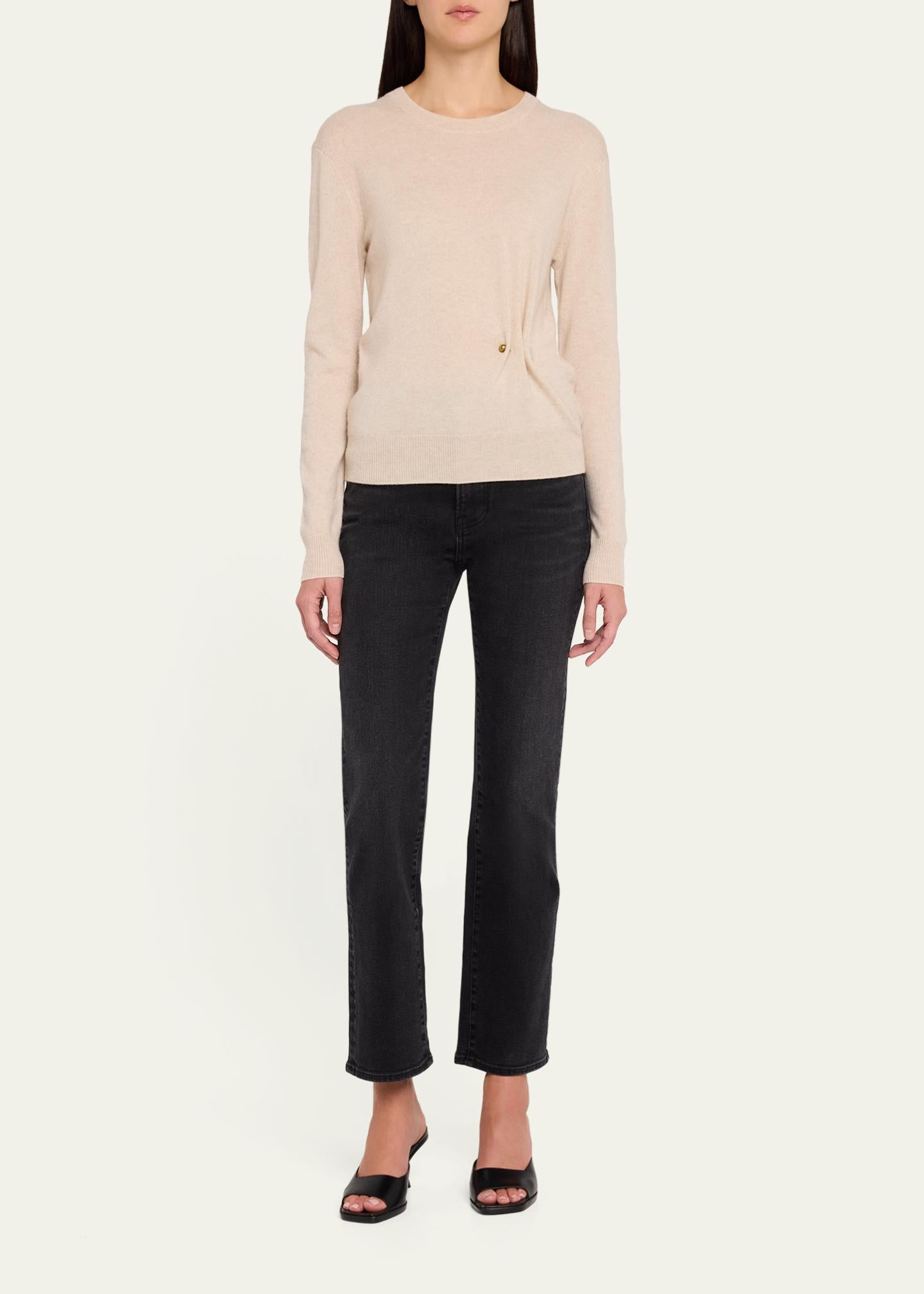 Frankie Brooch Pullover in Oatmeal Melange