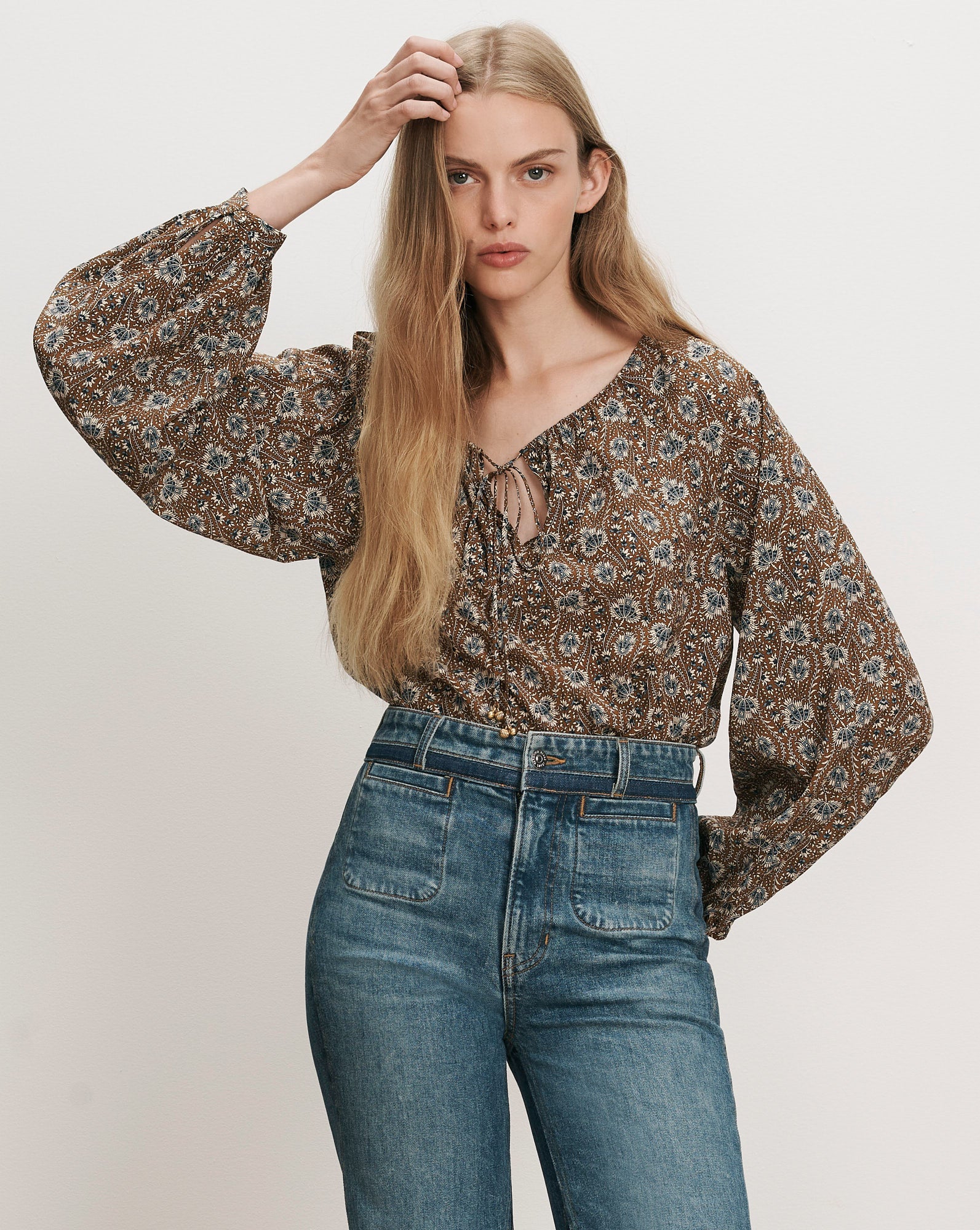 Rhosen Floral Blouse in Acorn Multi