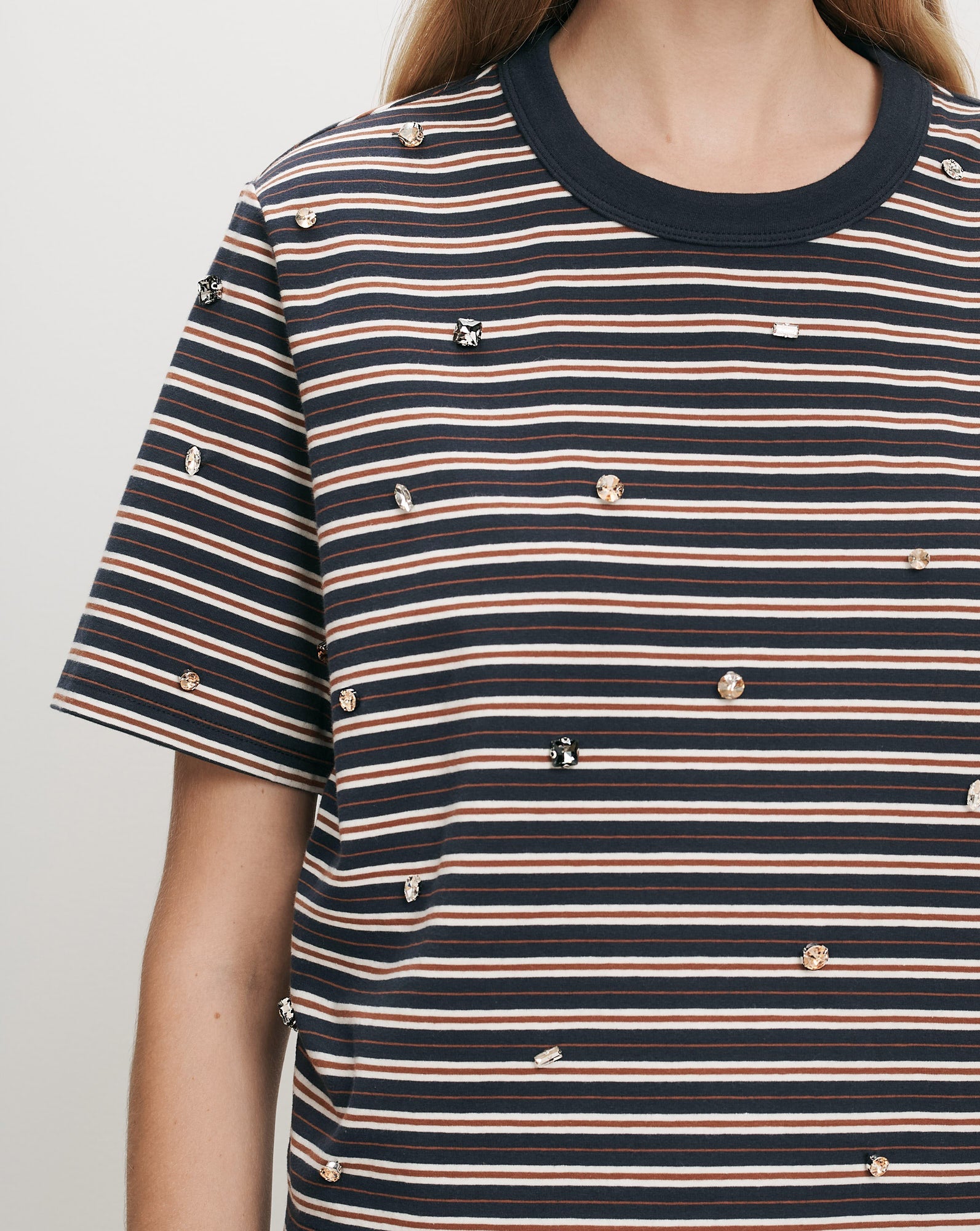 Sebastian Rhinestone T-Shirt in Heritage Navy Multi