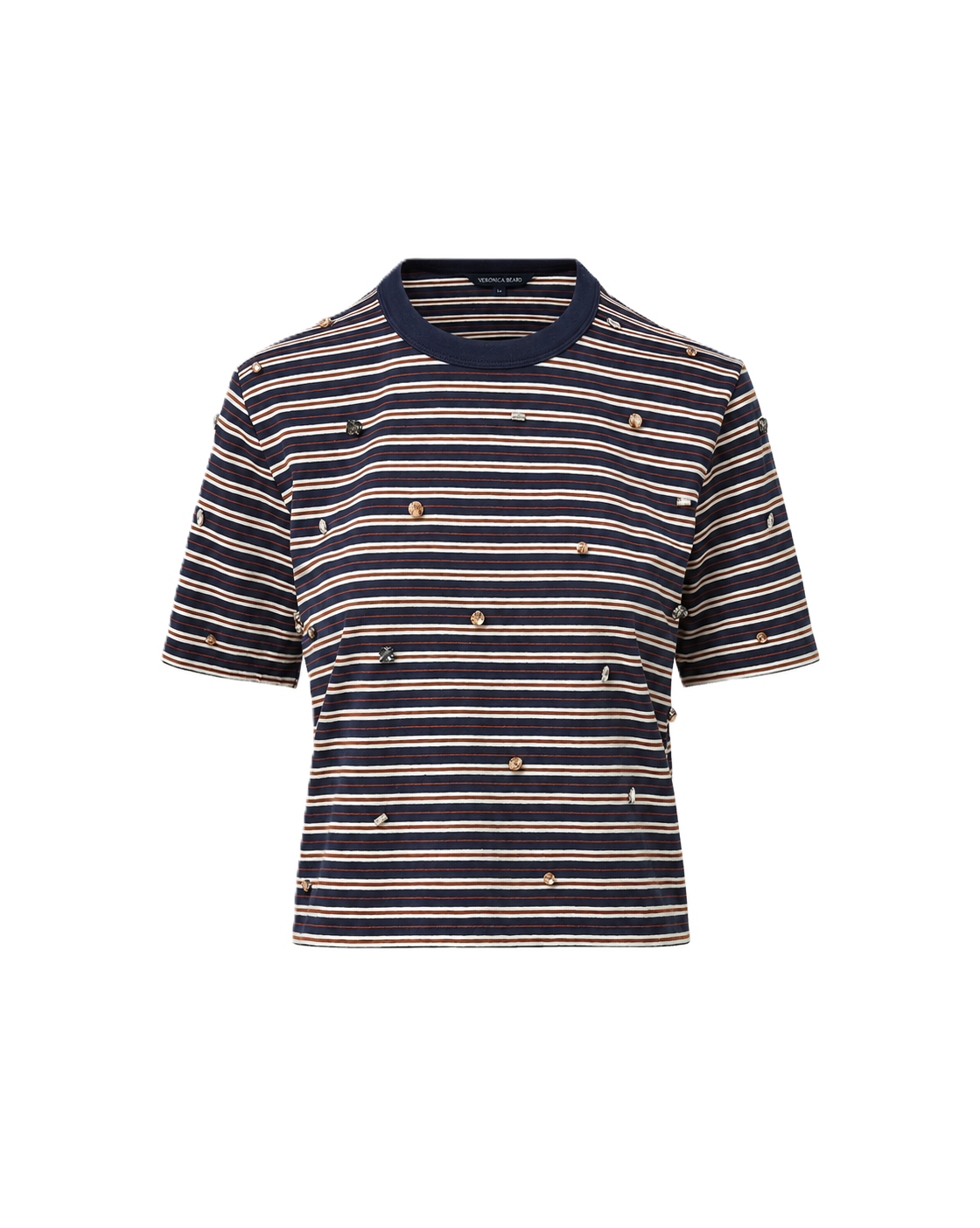 Sebastian Rhinestone T-Shirt in Heritage Navy Multi