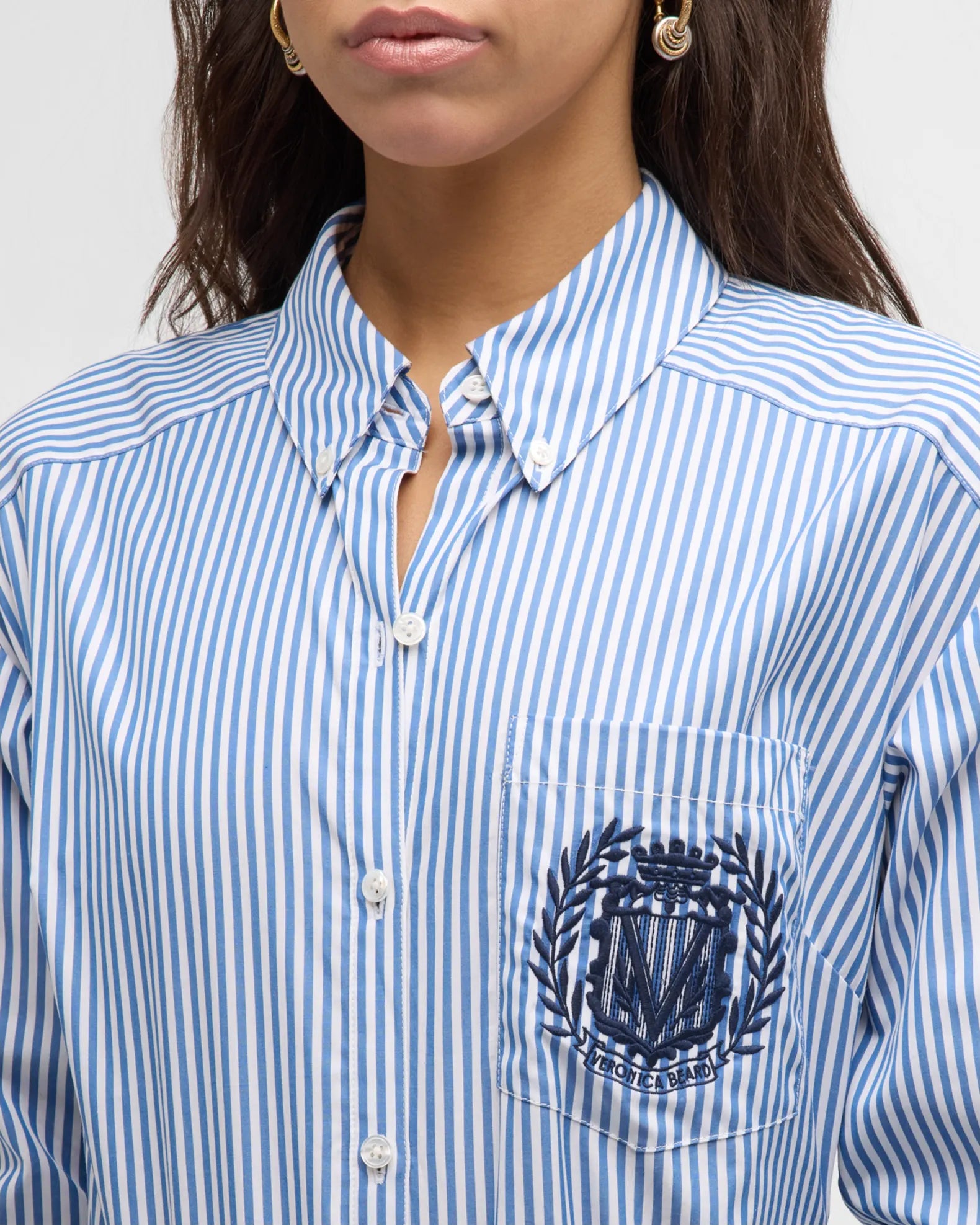 Daroda Top in Blue/White Stripe