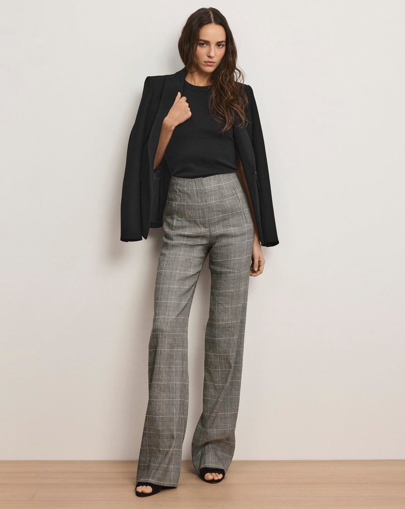 Jude Linen Wide-Leg Pant in Black Multi