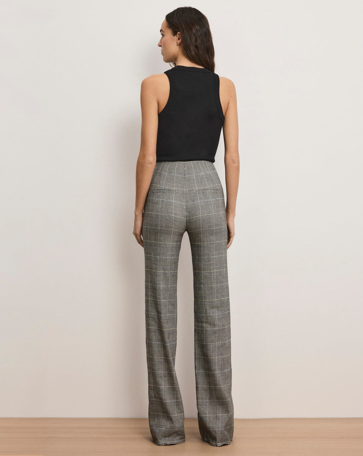 Jude Linen Wide-Leg Pant in Black Multi