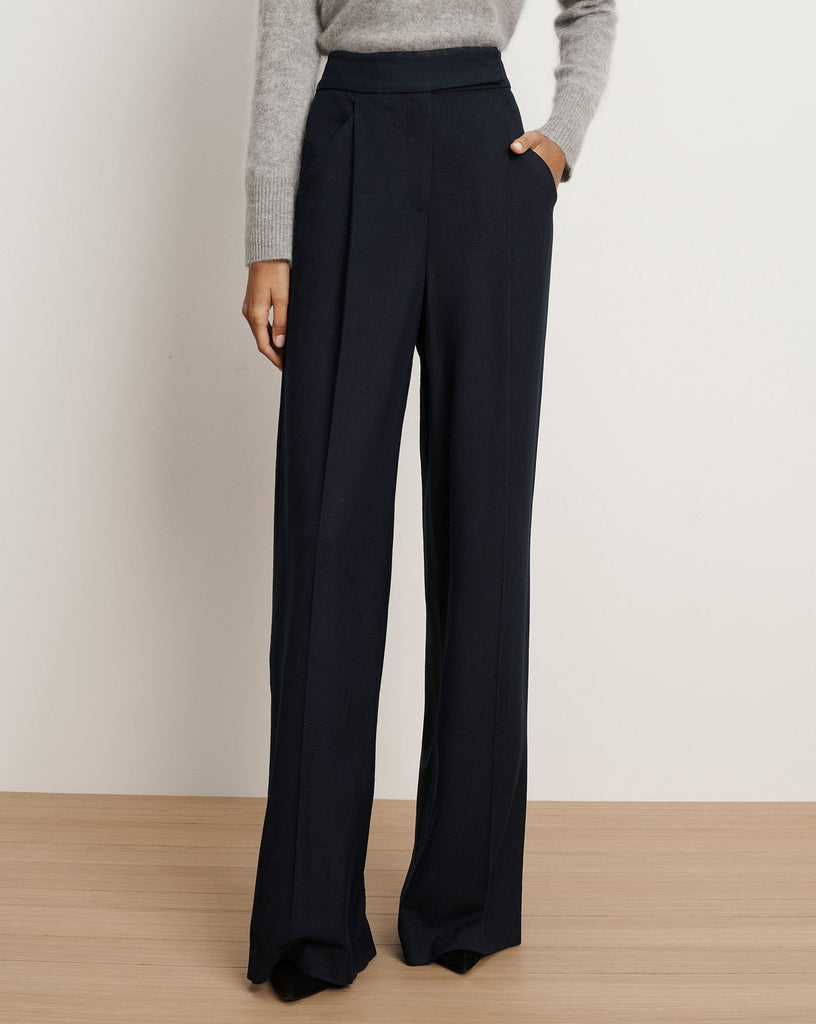 Marbeau Wide-Leg Pant in Navy