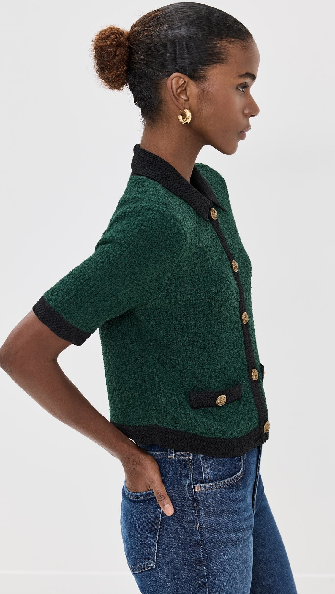 Marie Cardigan in Pine/Black