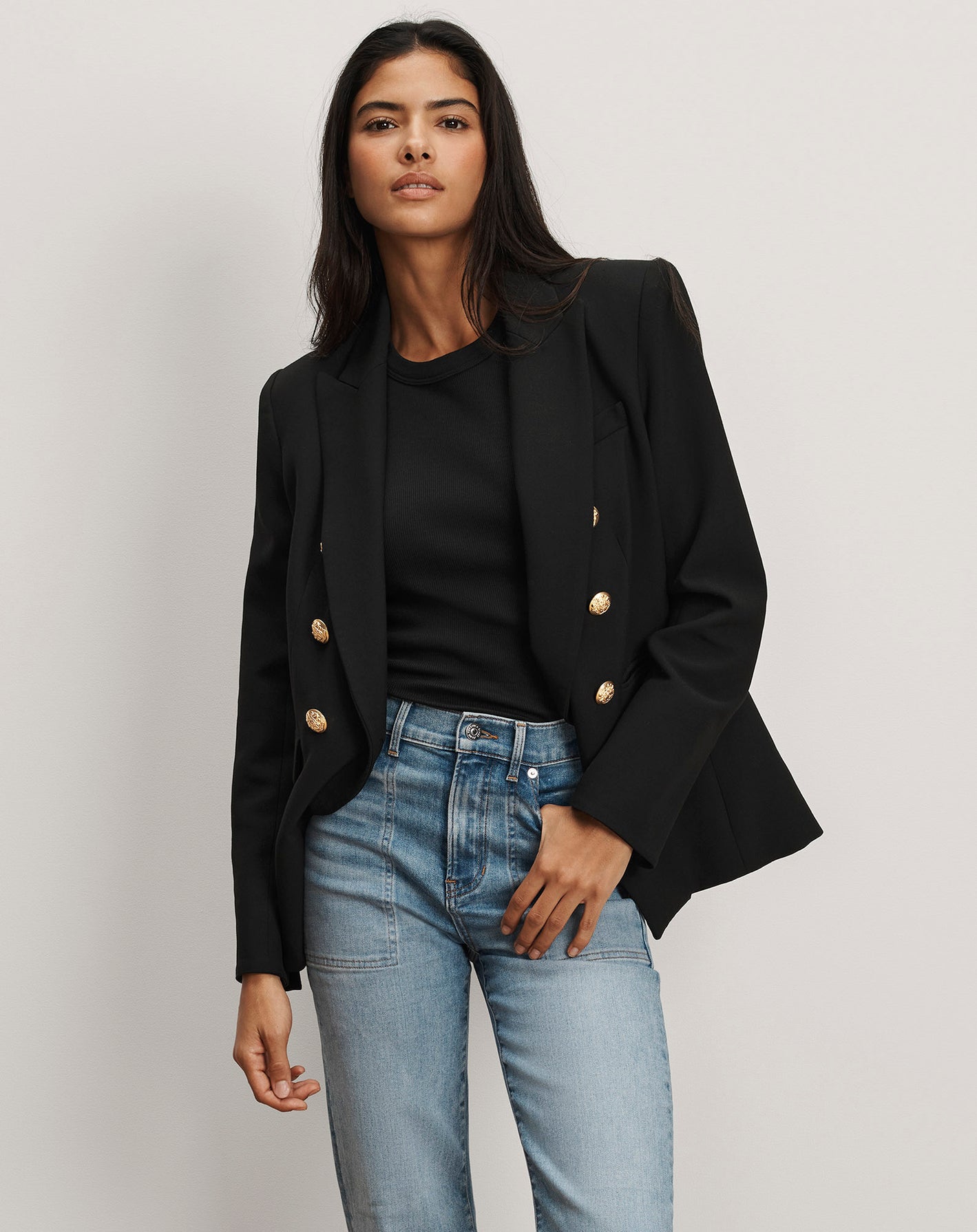 Miller Dickey Jacket in Black Gold Buttons