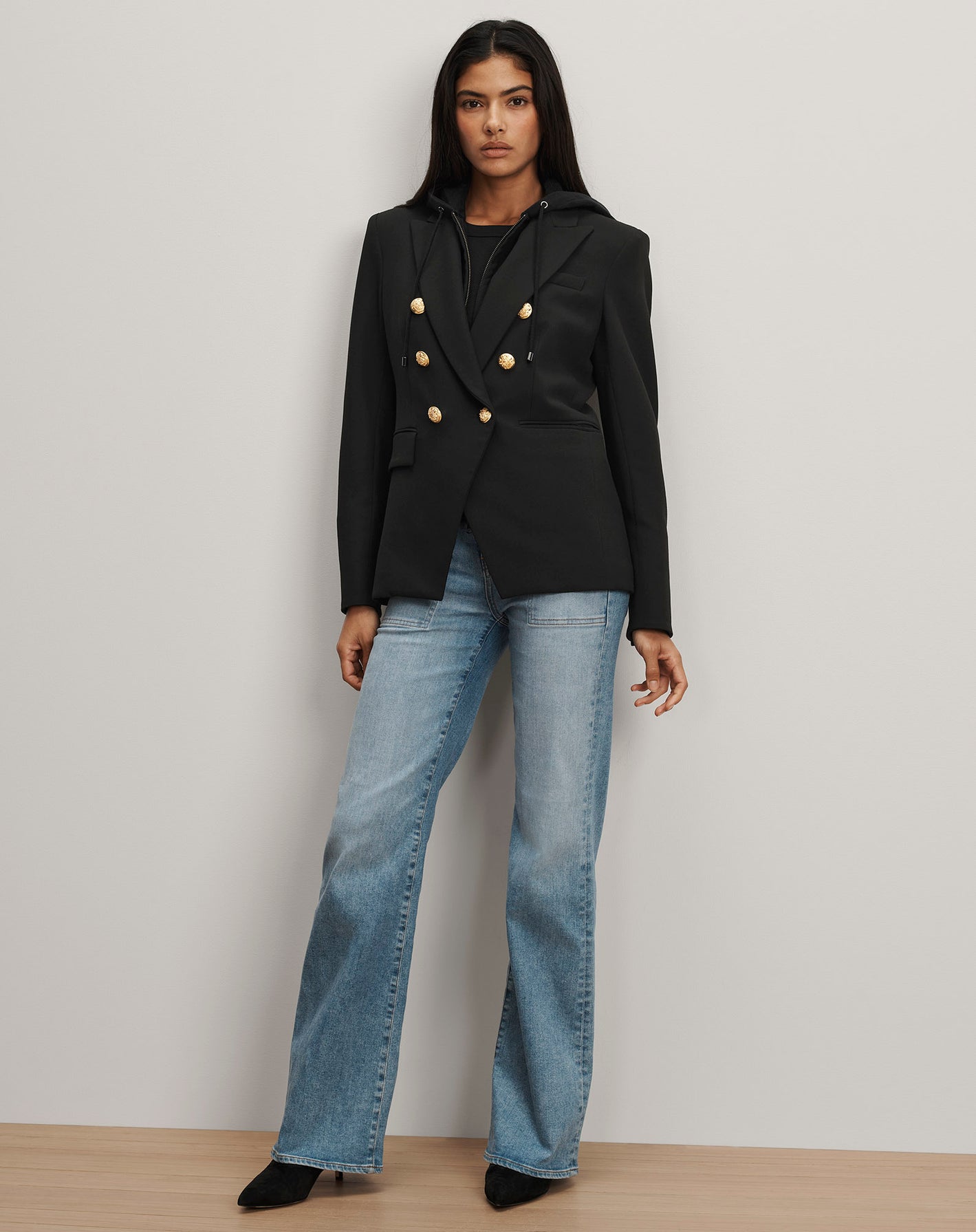 Miller Dickey Jacket in Black Gold Buttons