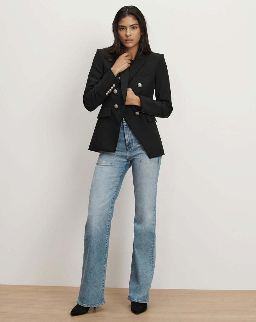 Miller Dickey Jacket in Black Silver Buttons