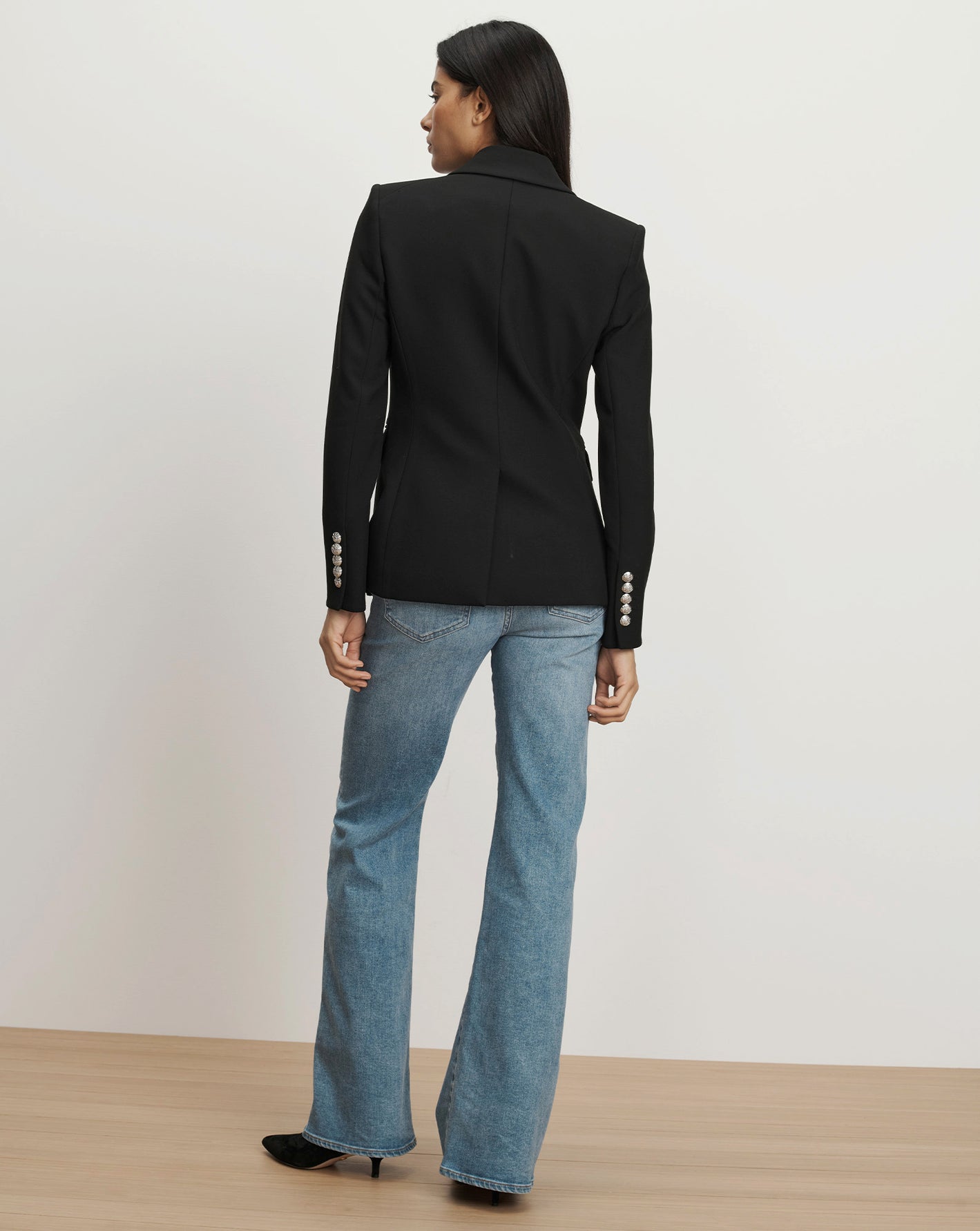 Miller Dickey Jacket in Black Silver Buttons