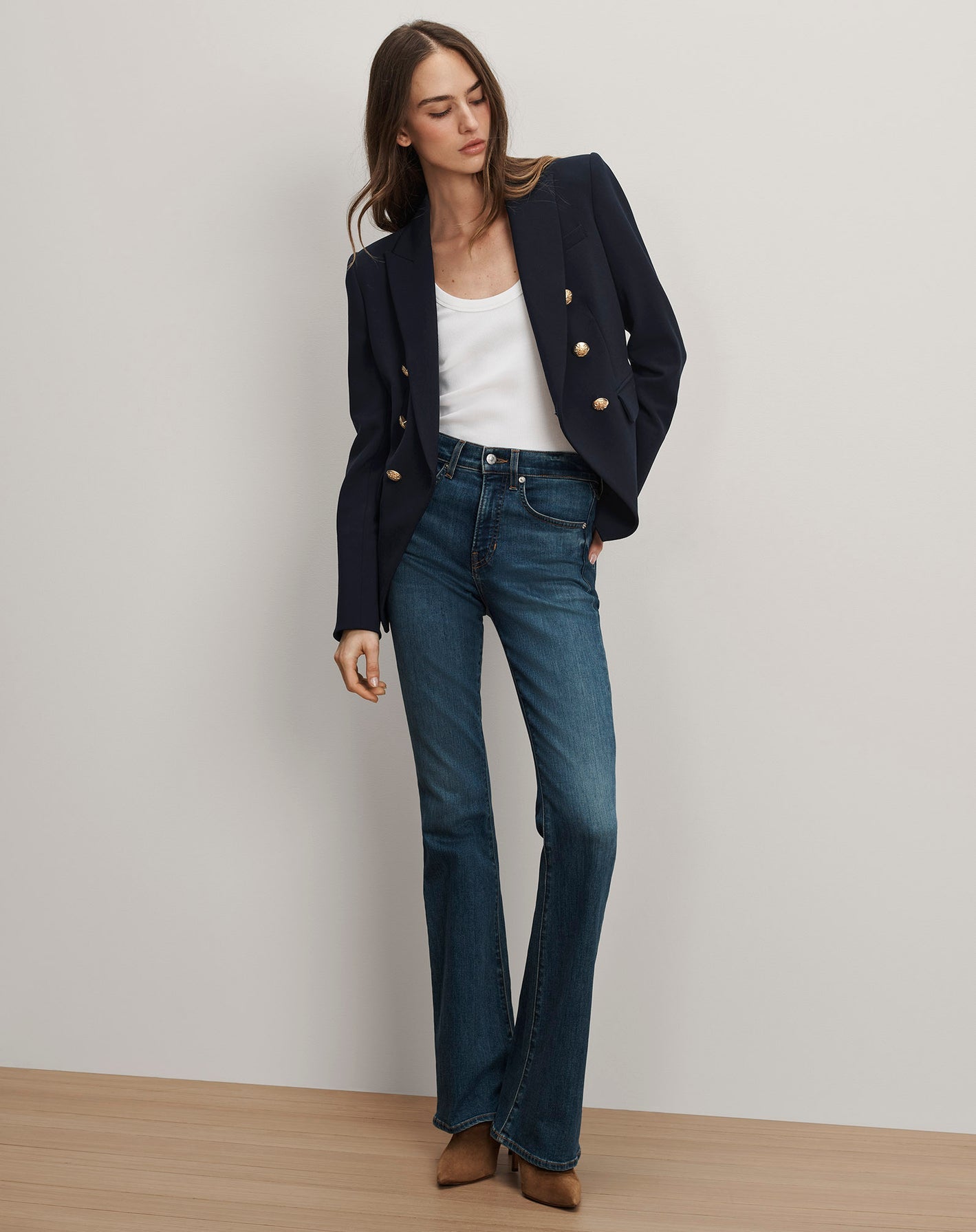 Miller Dickey Jacket in Navy Gold Buttons
