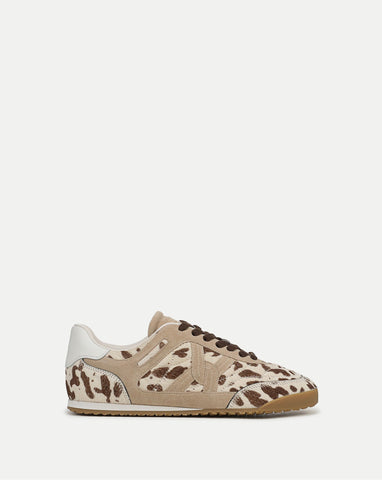 Natalia Calf Hair Sneaker in Sand/Brown Multi