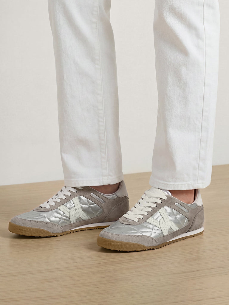 Natalia Suede Sneaker in Silver/Grey