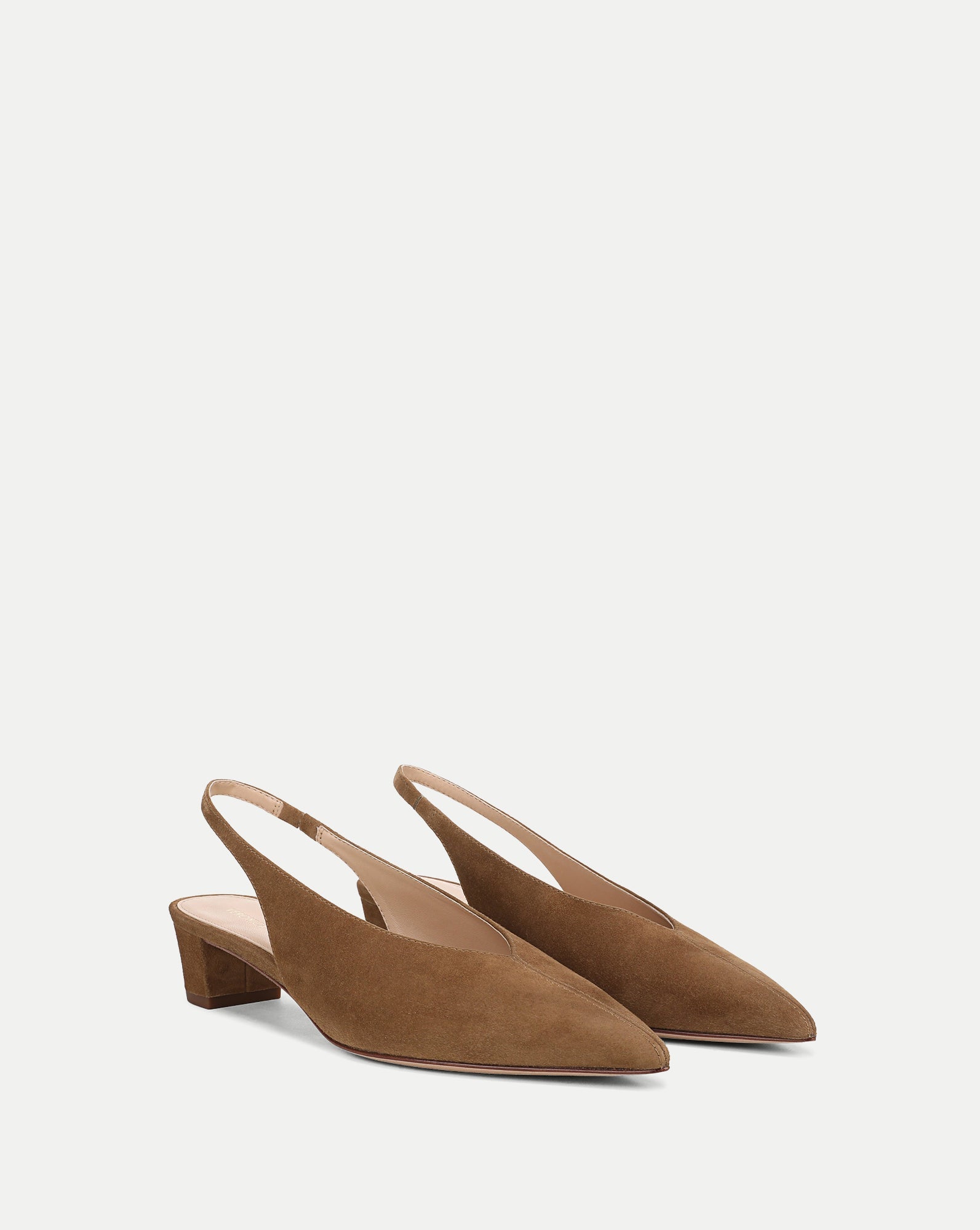 Pamela Slingback Heel in Chestnut Suede