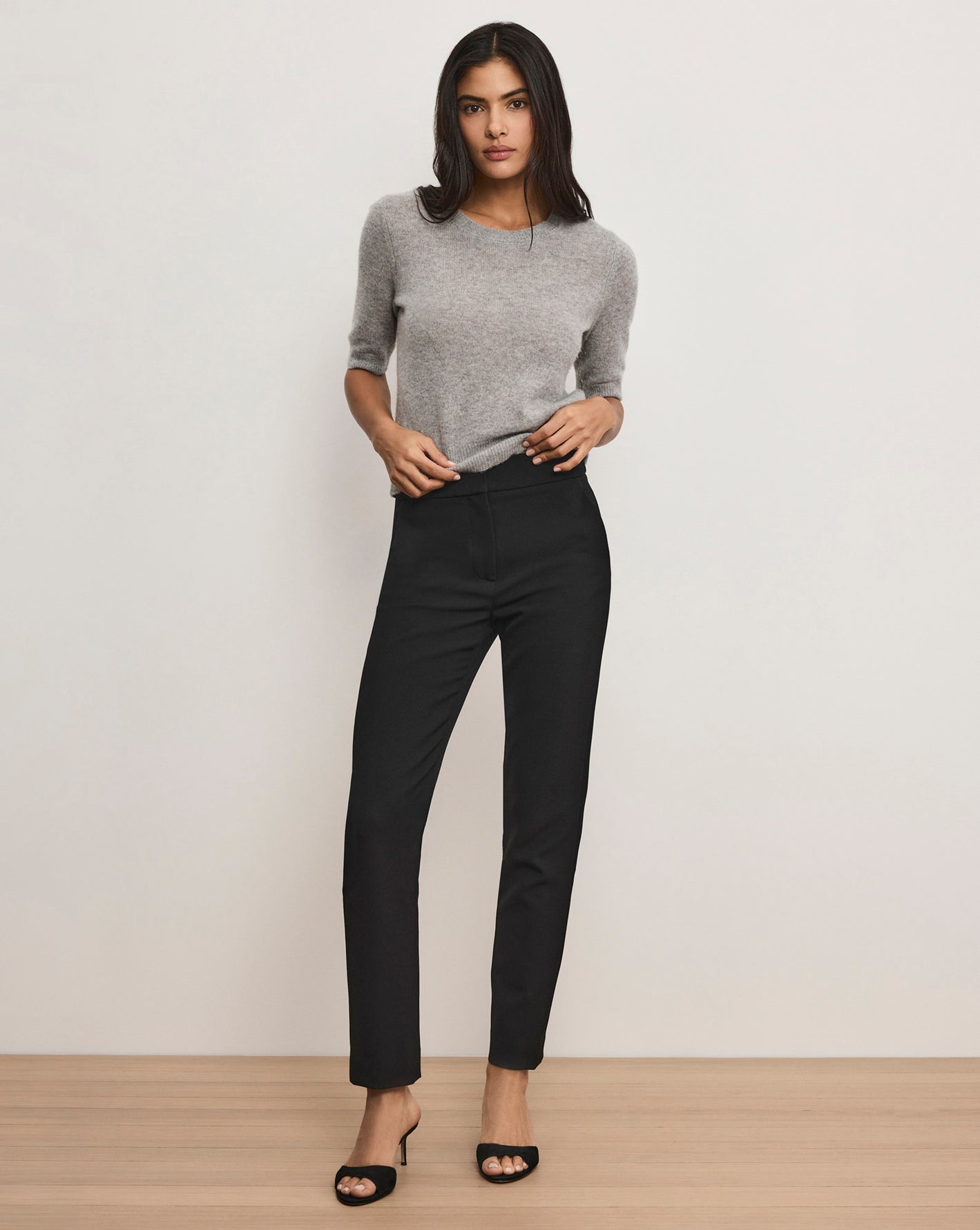 Renzo Clean Waistband Pant in Black