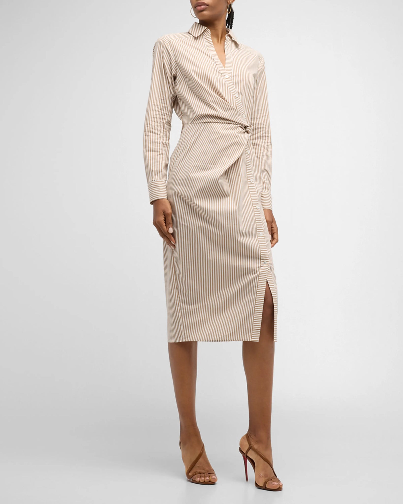 Wright Dress in Acorn/White