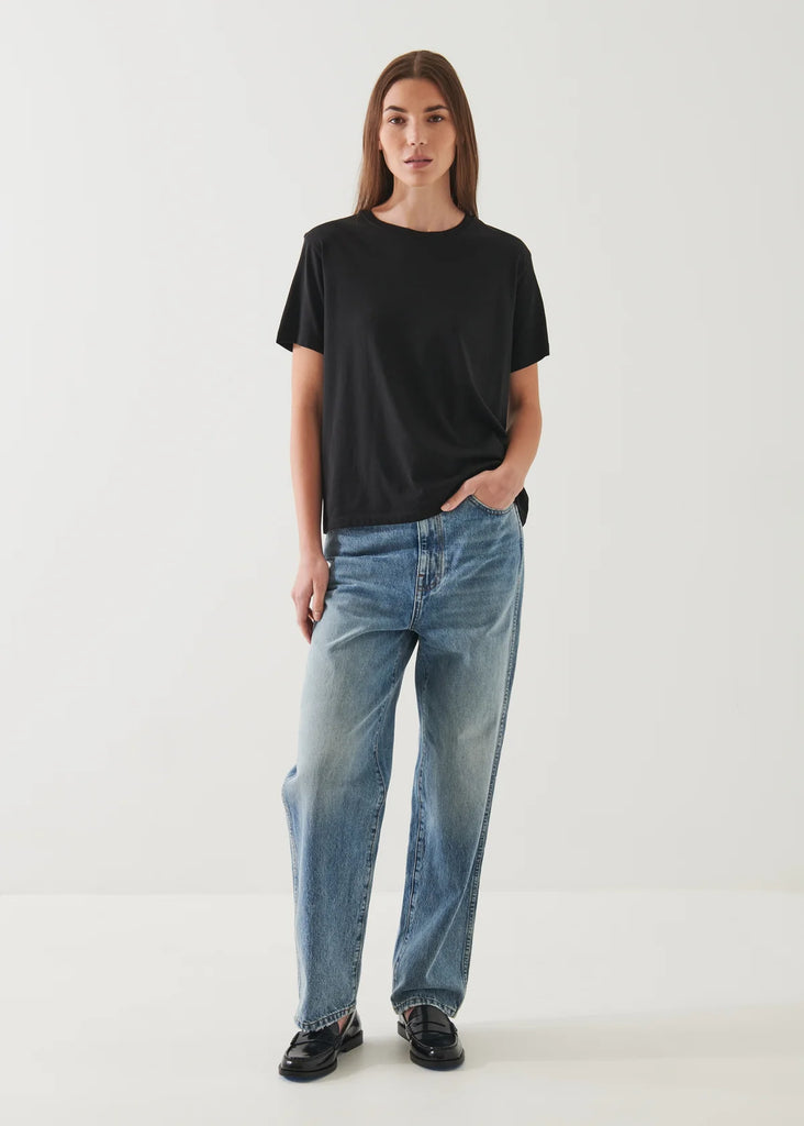 Lightweight Pima Cotton Boyfriend T-Shirt in Black