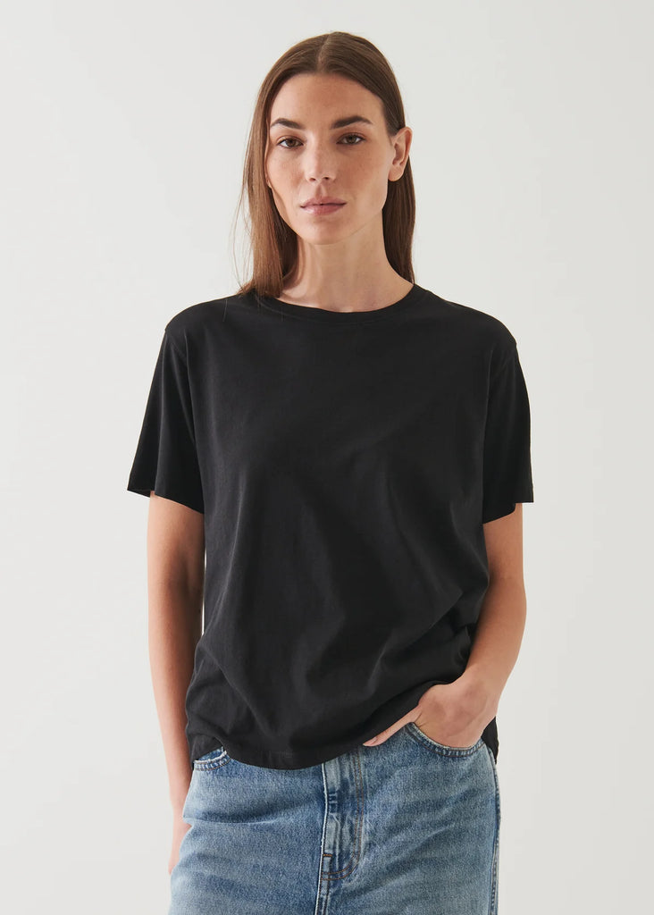 Lightweight Pima Cotton Boyfriend T-Shirt in Black