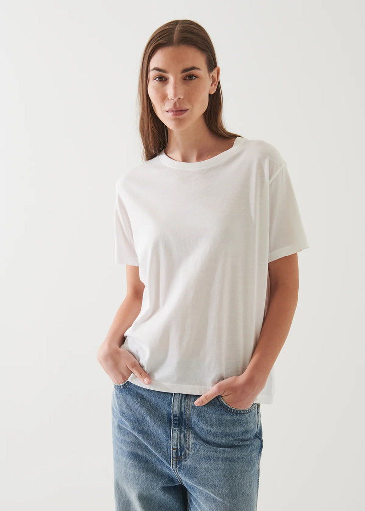 Lightweight Pima Cotton Boyfriend T-Shirt in White