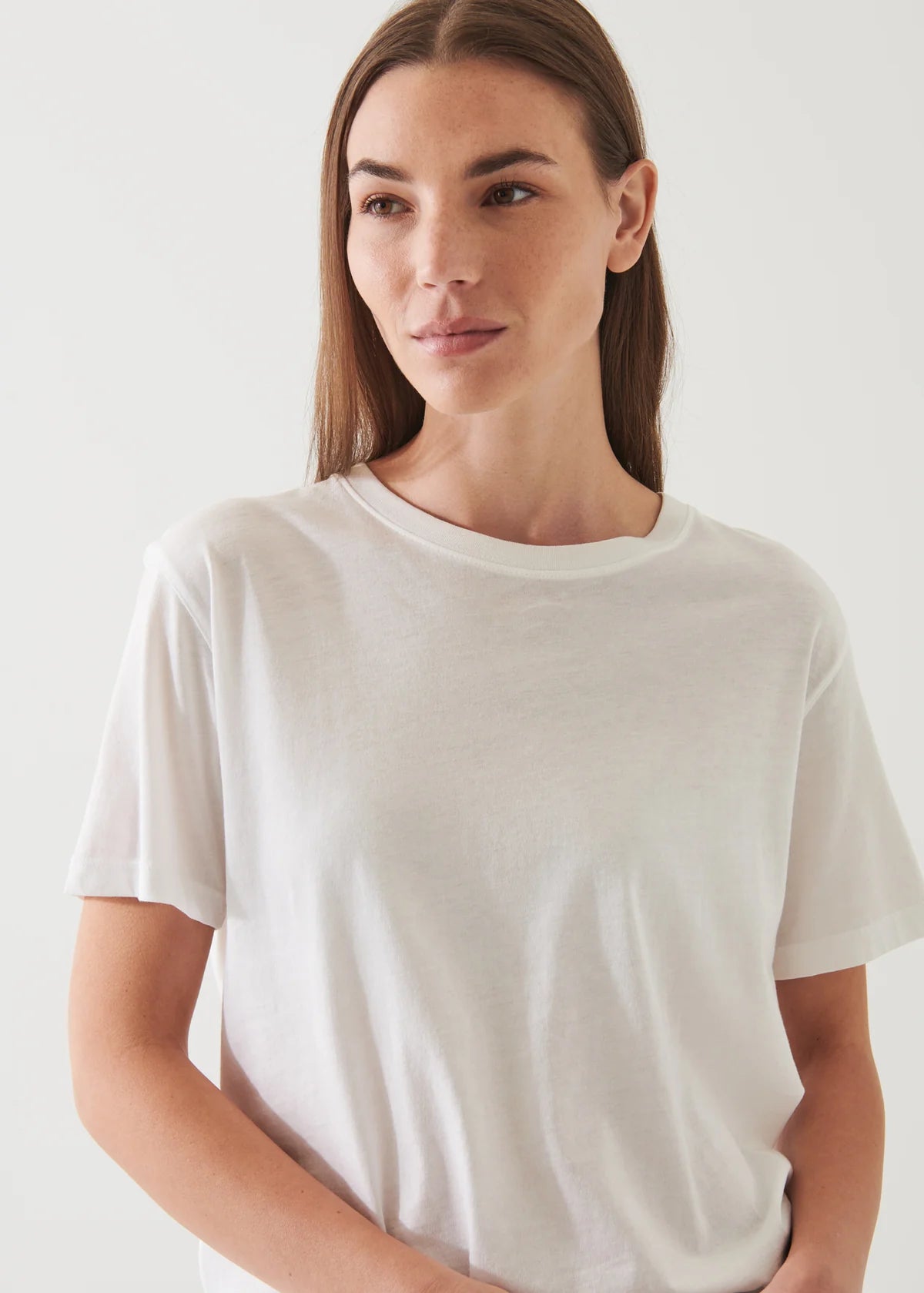 Lightweight Pima Cotton Boyfriend T-Shirt in White