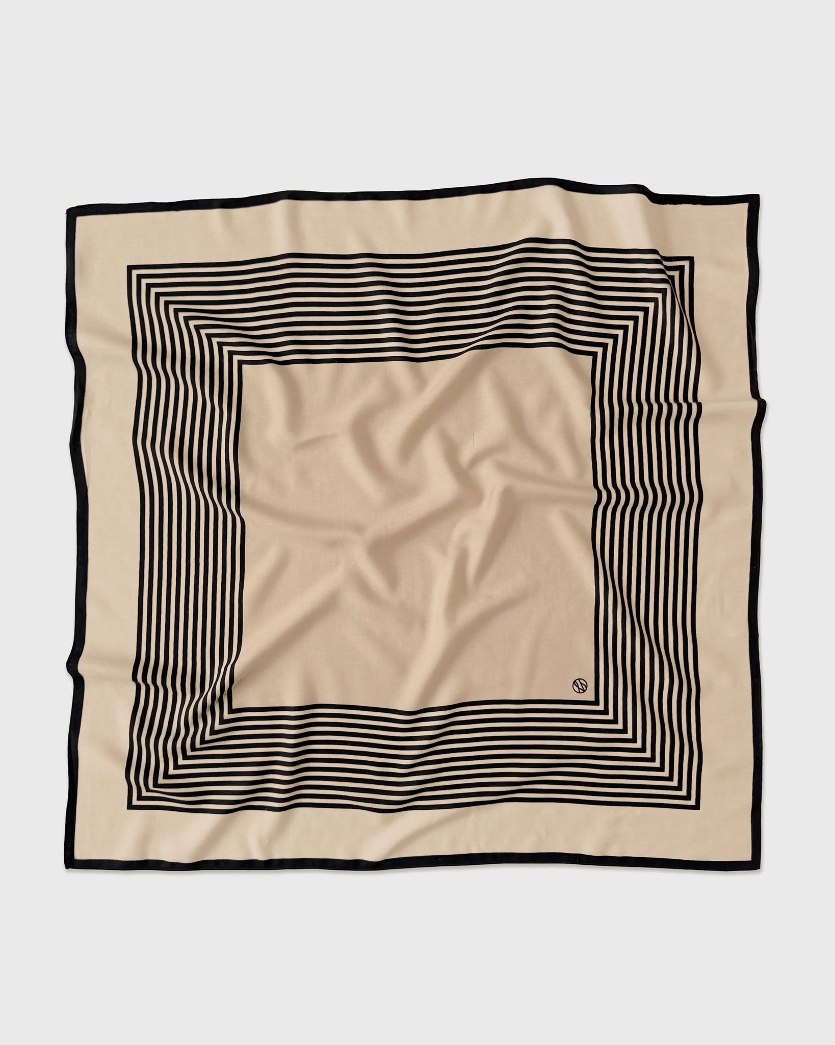 WOOL STRIPED SCARF | SAND & BLACK | 90 CM