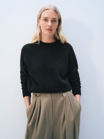 Cashmere Crew in Black