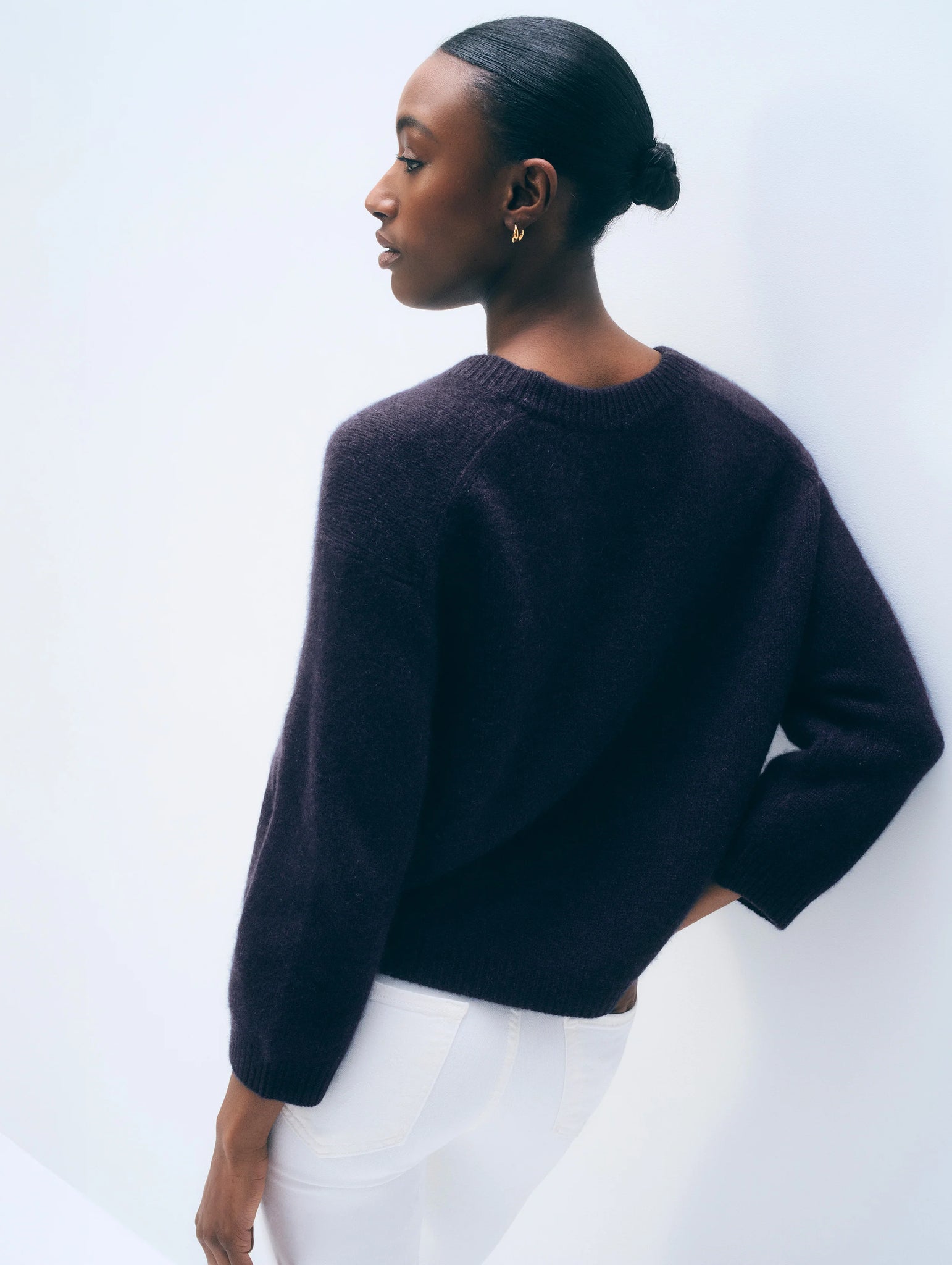 Featherweight Cashmere Scoop Tee in Natural