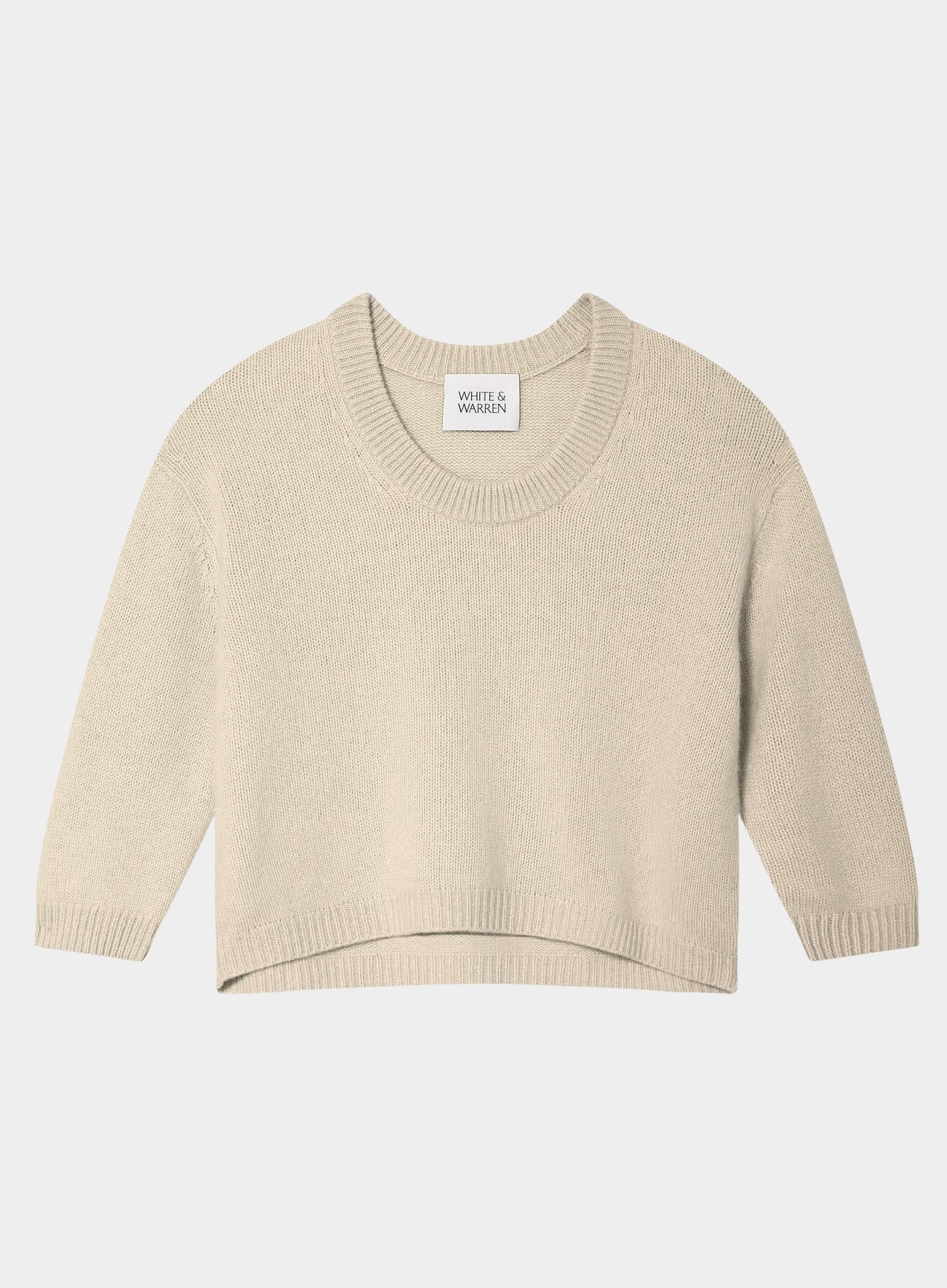 Featherweight Cashmere Scoop Tee in Natural