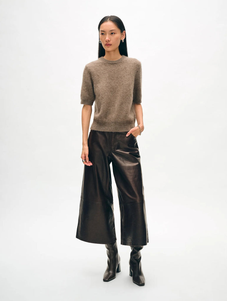 Brushed Cashmere Tee in Taupe