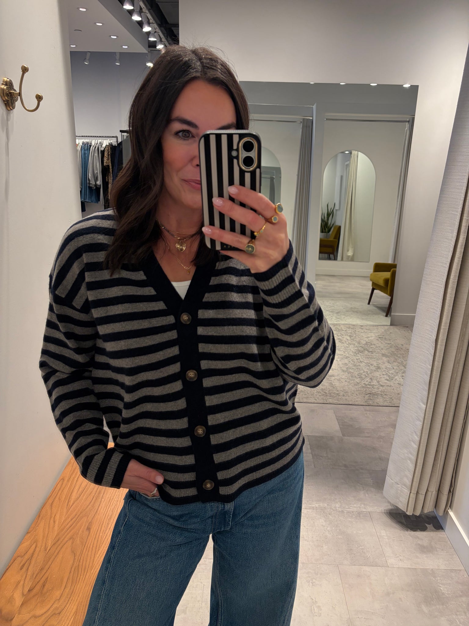 Estelle Cardigan in Midnight Grey