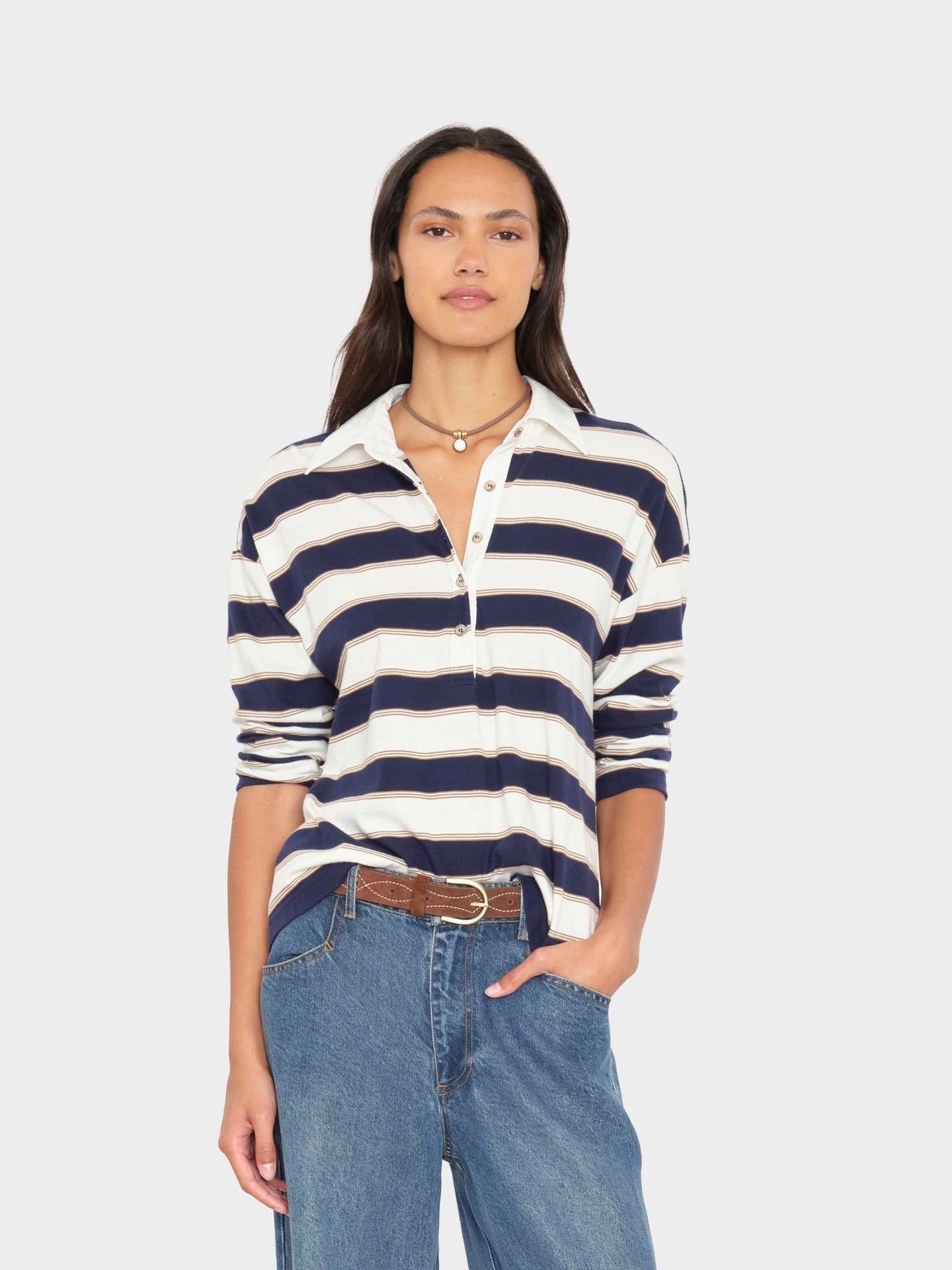 Troy Tee in Navy Crescent