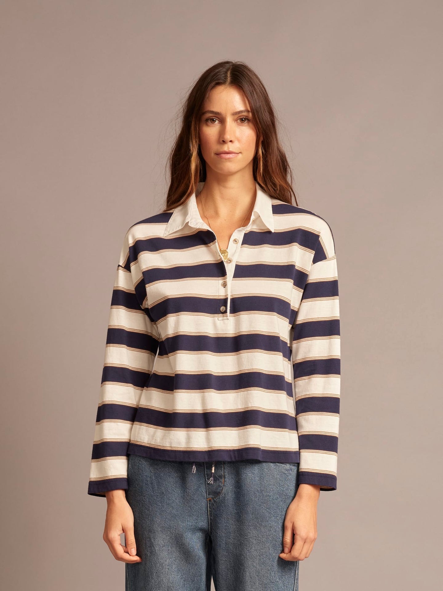 Troy Tee in Navy Crescent