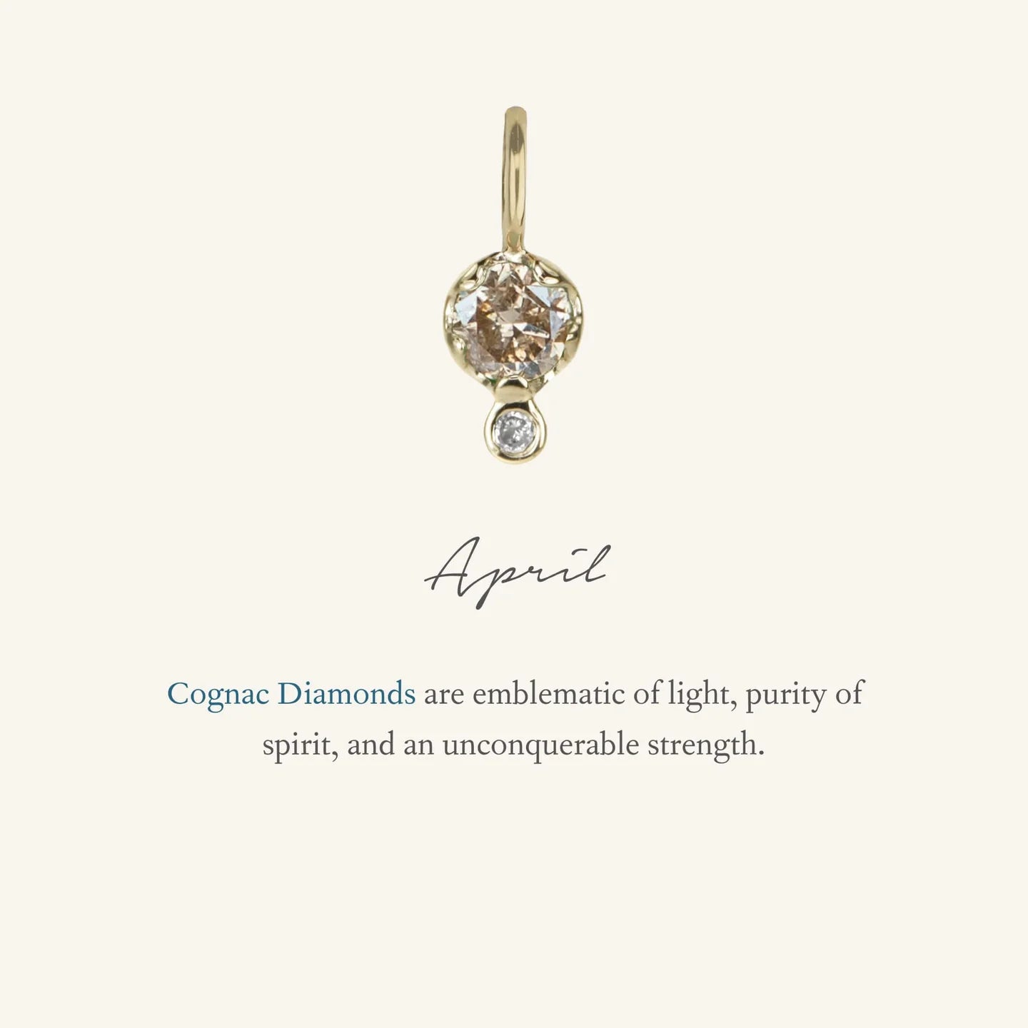 Cognac Diamond Birthstone Amulet | April