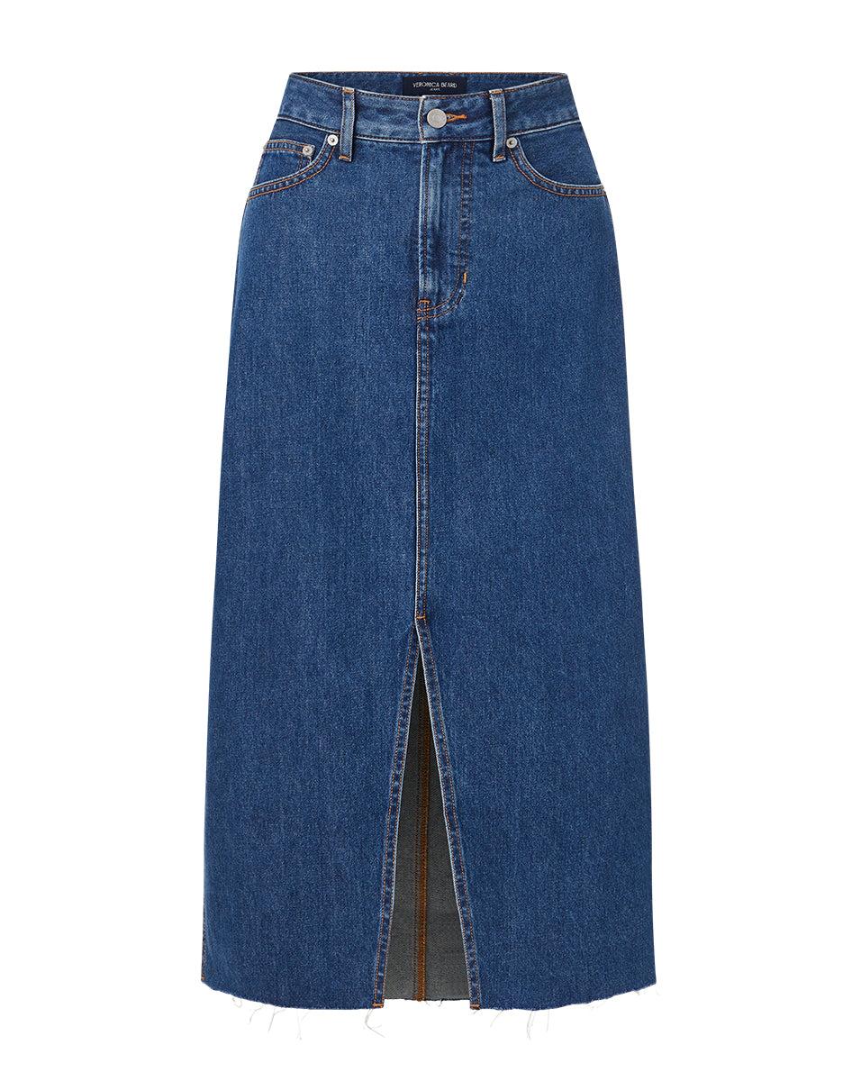 Victoria Denim Skirt in Stoned Bright Blue