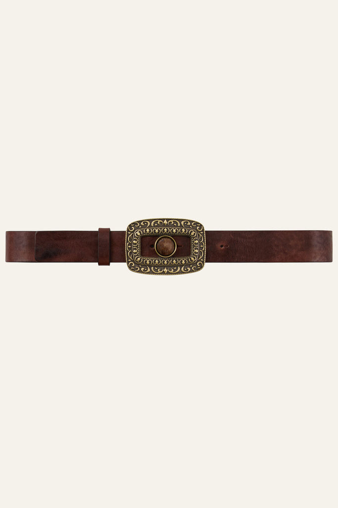Boni Leather Belt. Marron