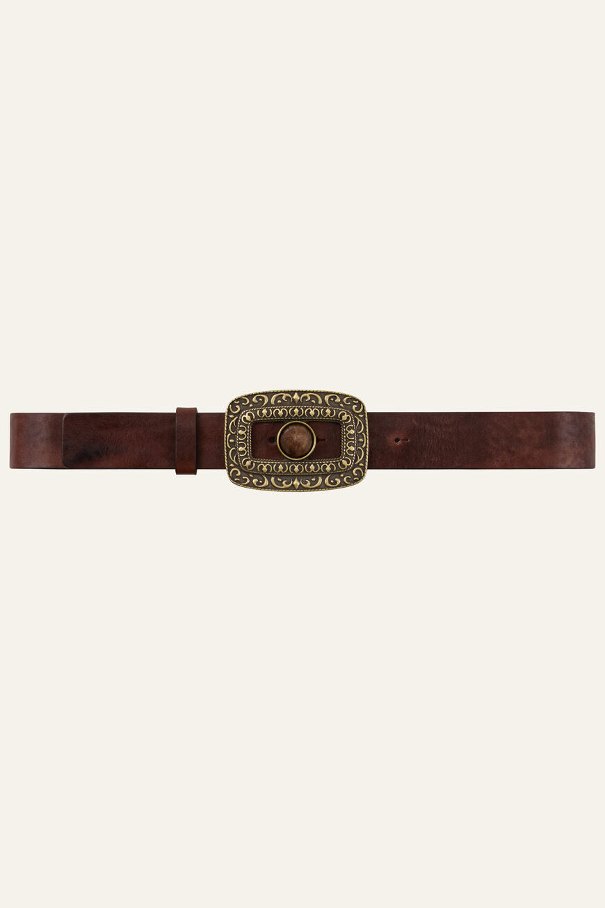 Boni Leather Belt. Marron