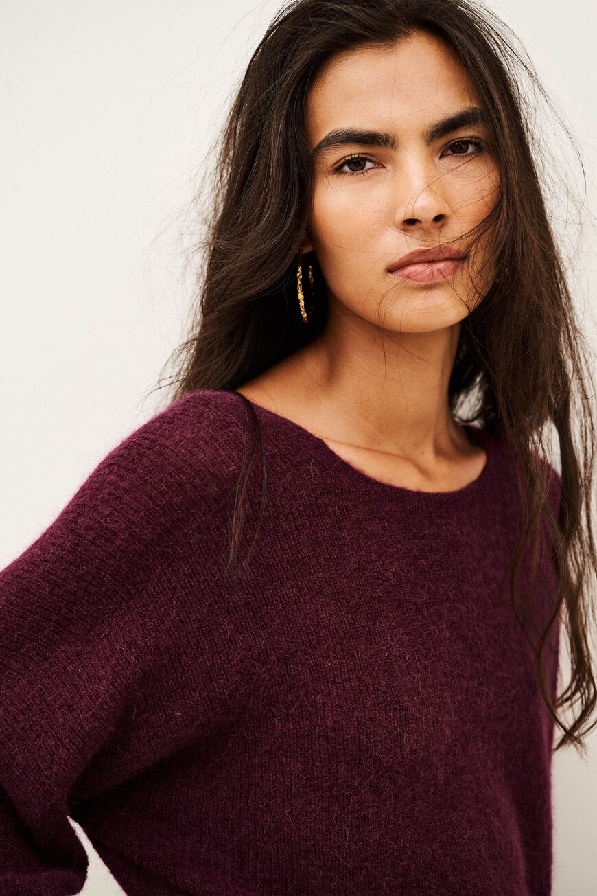 Isaac Knit Cardigan. Bordeaux