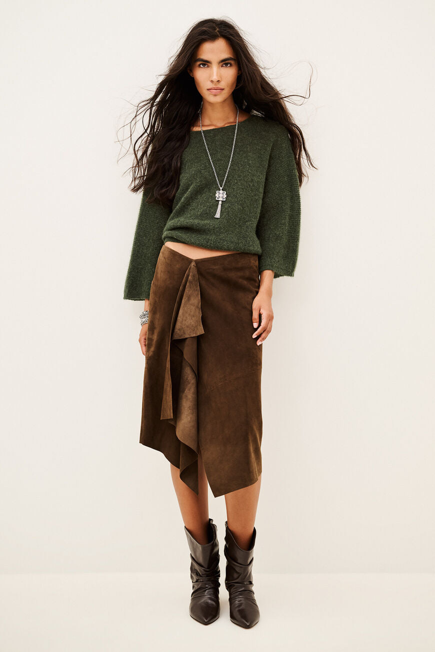 Isaac Knit Cardigan. Kaki