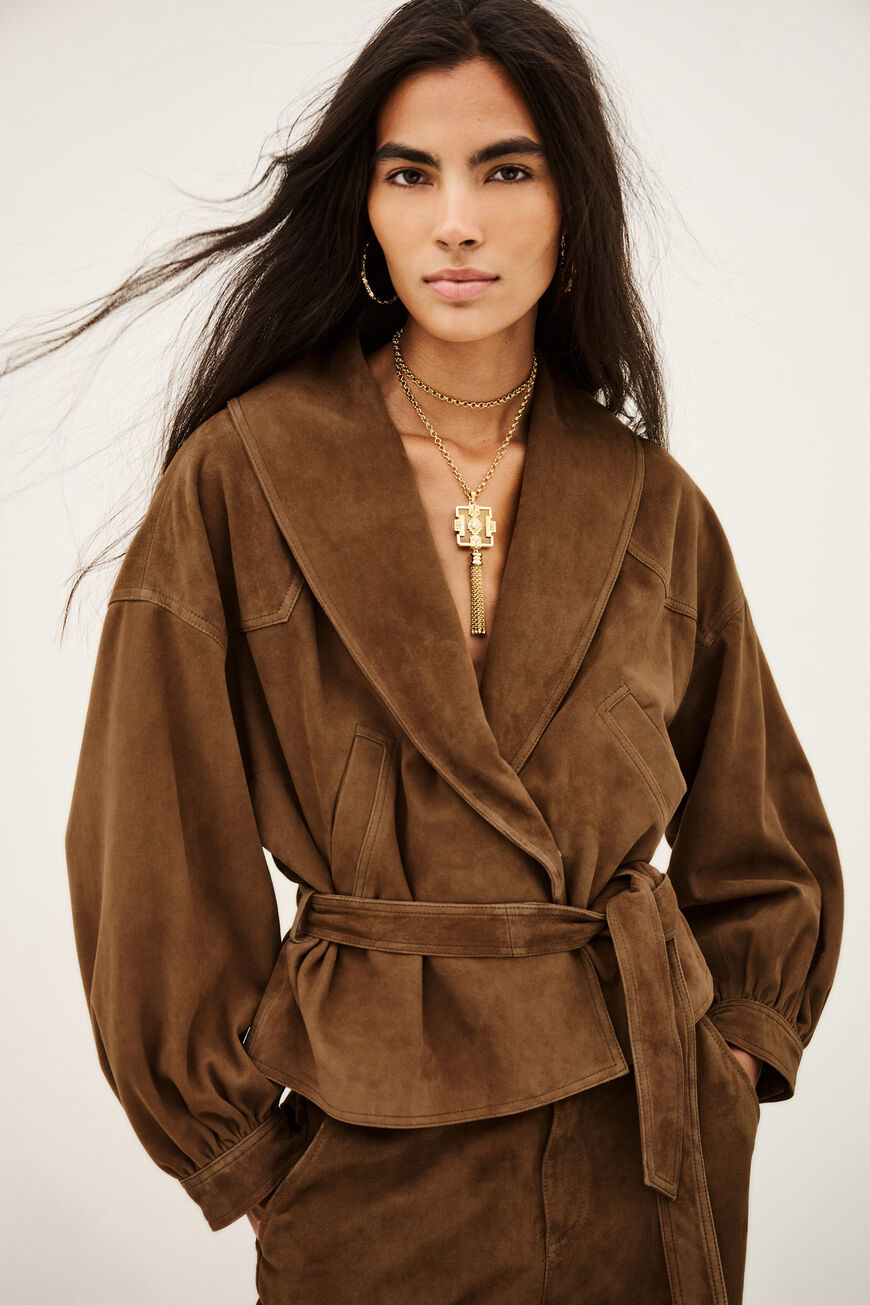 Manon Suede Jacket. Terre