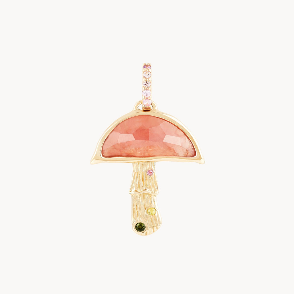 first blush mushroom charm in 10k yellow gold