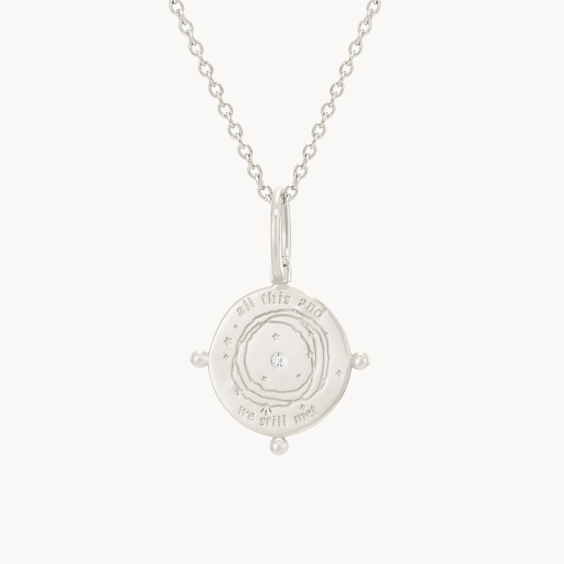 cosmic compass charm in sterling silver