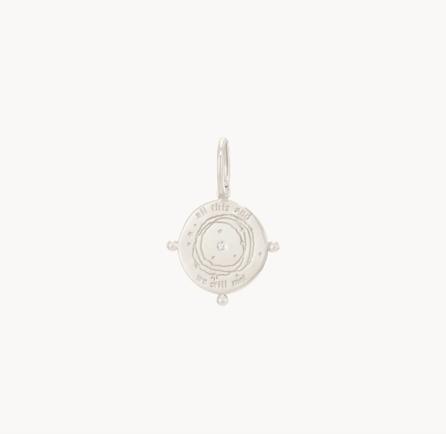 cosmic compass charm in sterling silver